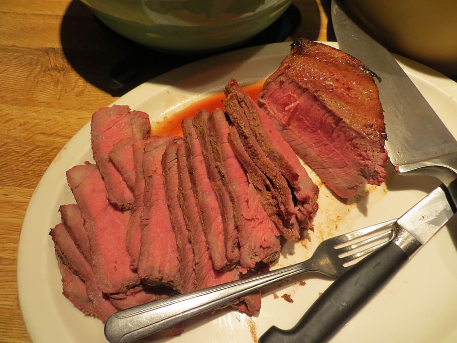 beef, roast, grilled, meat, food and drink, food, freshness, indoors, kitchen utensil, red meat