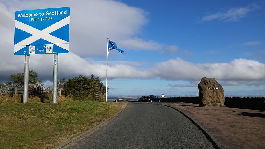 scotland, border, britain, uk, landmark, tourism, scots, scottish, road, transportation