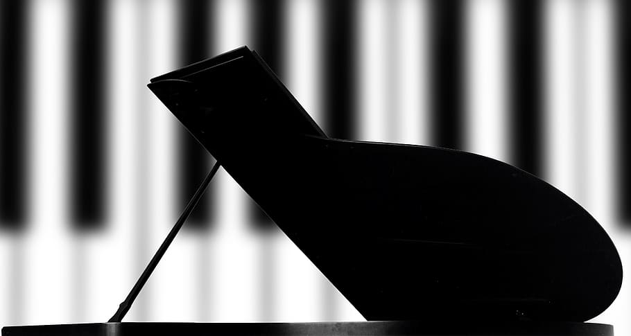 piano, black white, abstract, still life, atmosphere, keys, music, black, romantic, focus on foreground