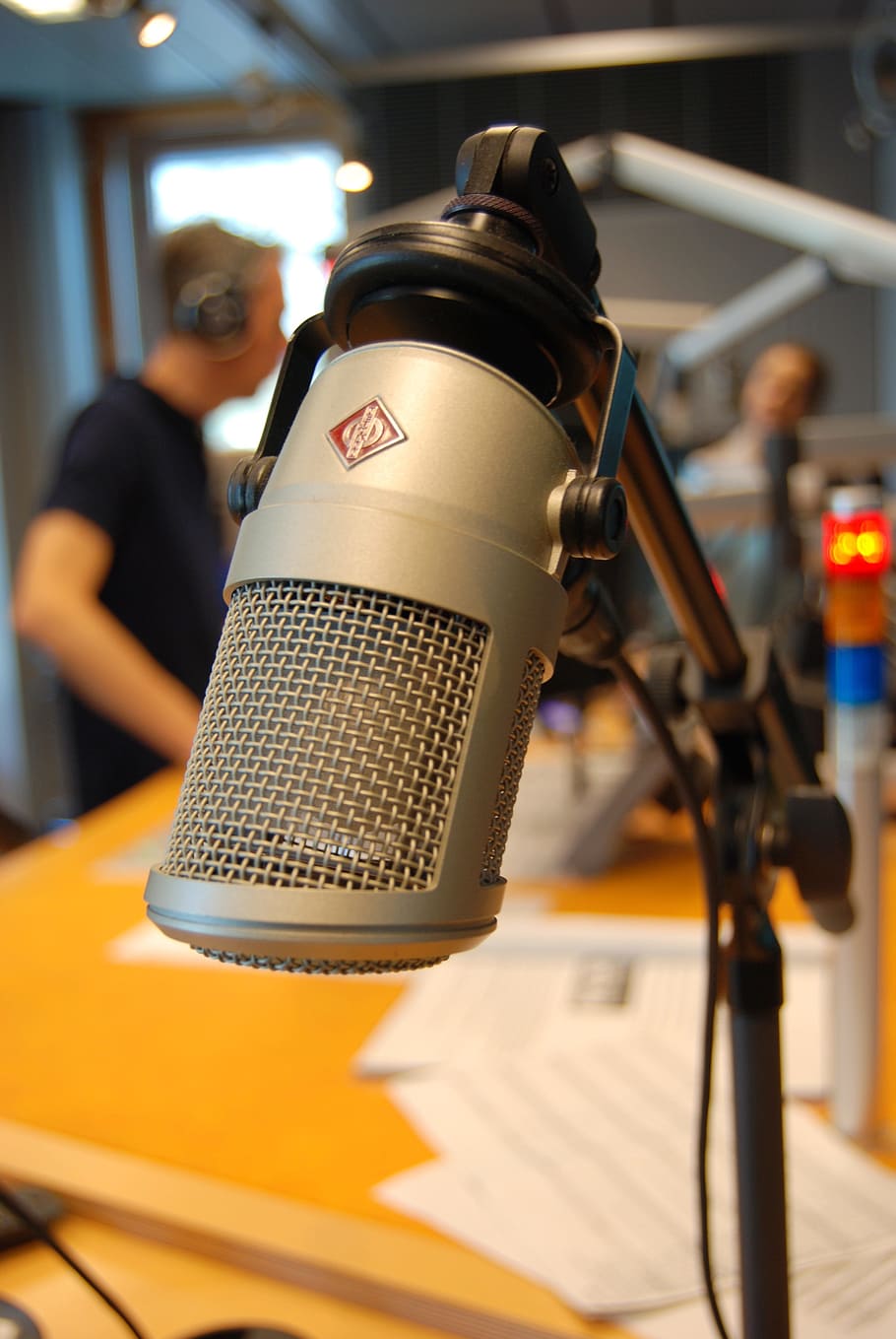 gray recording microphone, on air, microphone, radio, recording, journalism, presenter, moderation, sound studio, music
