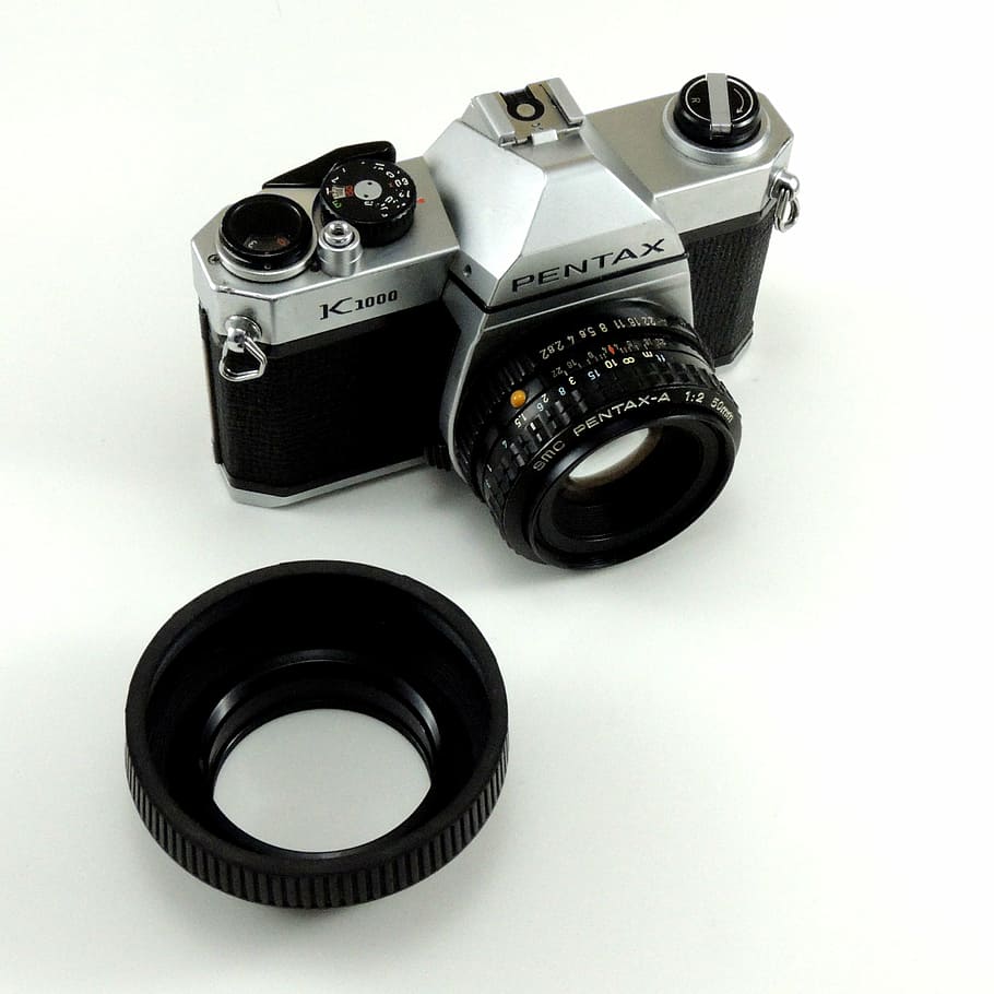 camera, photographic, analog, former, 50 mm, lens, pentax, k1000, photography themes, technology