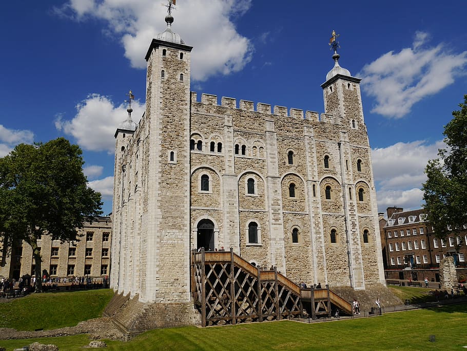 architectural, photography, gray, concrete, castle, london, tower, uk, england, landmark