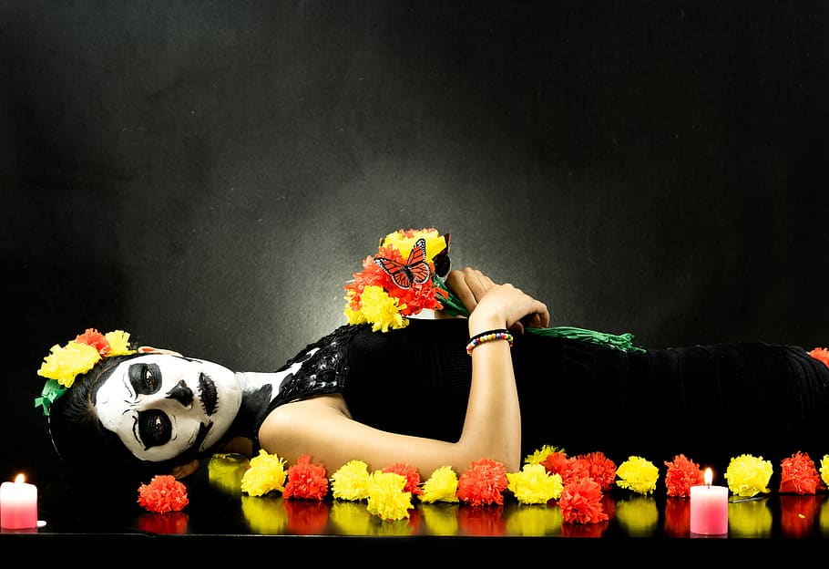 day of the dead, death, women, dark, halloween, dead, gothic, catrina, tradition, mexico