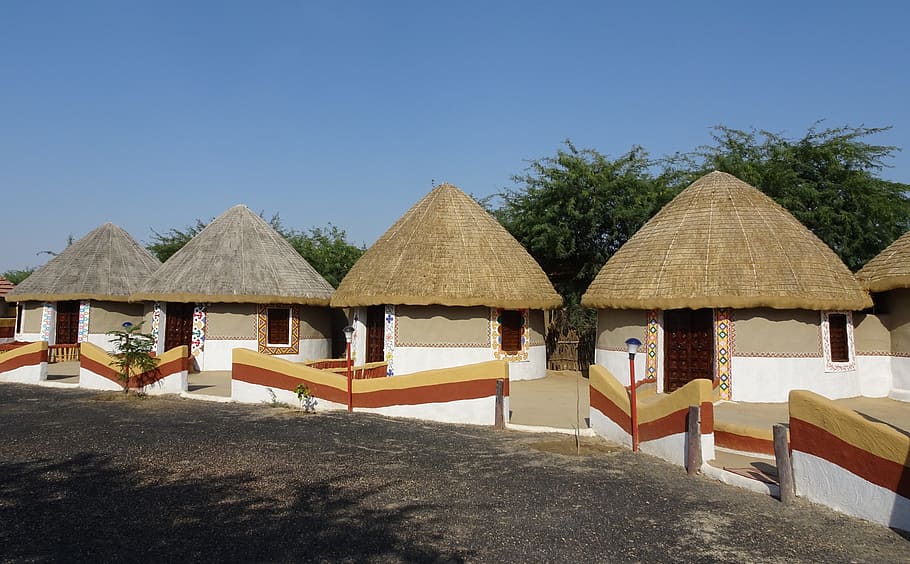 bhunga, hut, circular, cylindrical, mud, thatch, traditional, roof, thatched, conical