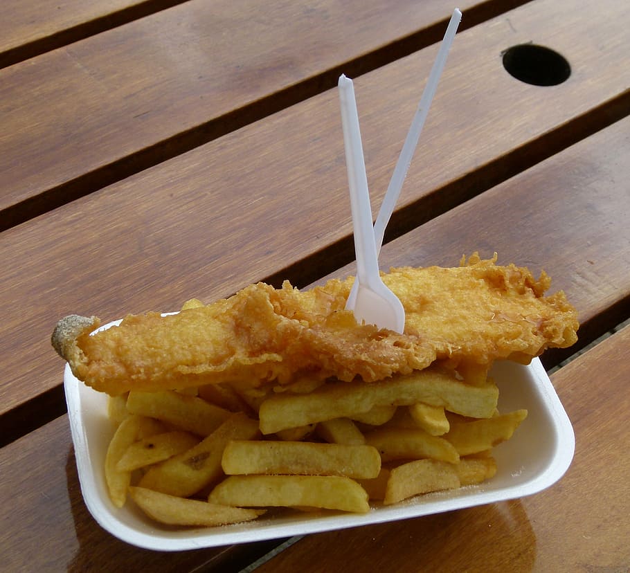 fish and chips, eat, fish, chips, sea, food, food and drink, ready-to-eat, fast food, unhealthy eating