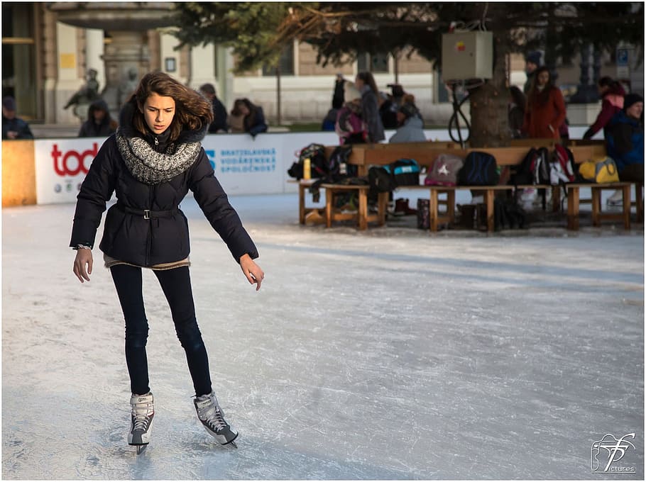 여자 아이스, 스케이트, 옥외, 아이스 스케이팅, 피겨 스케이팅, 겨울 스포츠, 사람들, 겨울, 얼음, 소녀