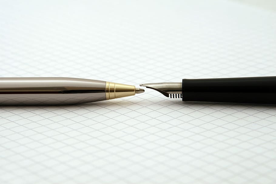 gris, bolígrafo, negro, pluma estilográfica, a4, cuentas, administrador, administración, biro, negocios