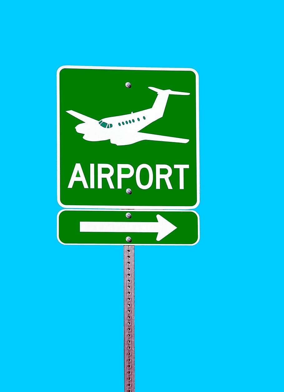 sinalização de airpot, aeroporto, placa, direção, informações, símbolo, texto, isolado, plano de fundo, viagem