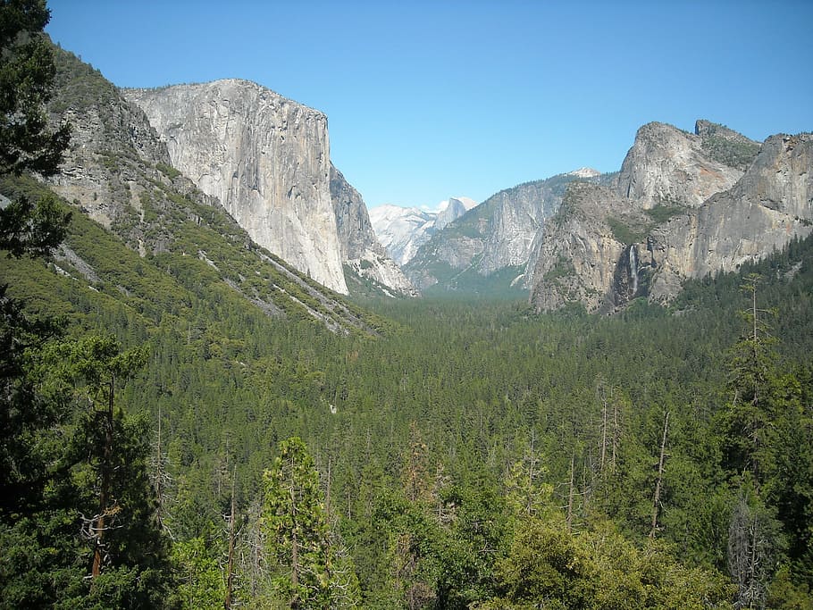 yosemite, nasional, taman, terowongan, pemandangan, lanskap, california, pegunungan, lembah yosemite, el capitan