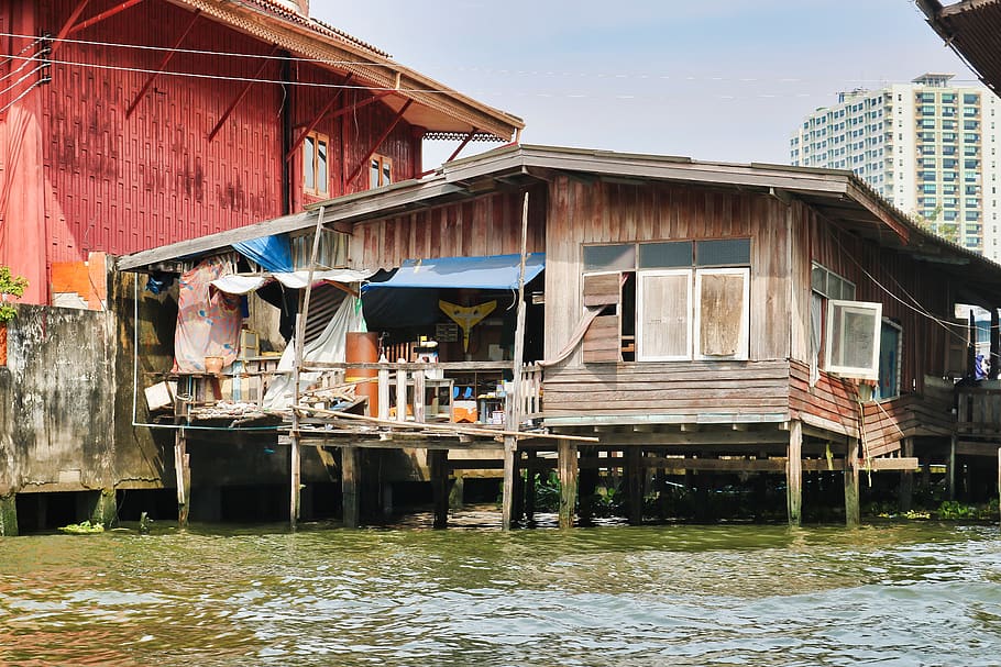 channel, haunted house, bangkok, thailand, river house, house, arm, river, cityscape, urban