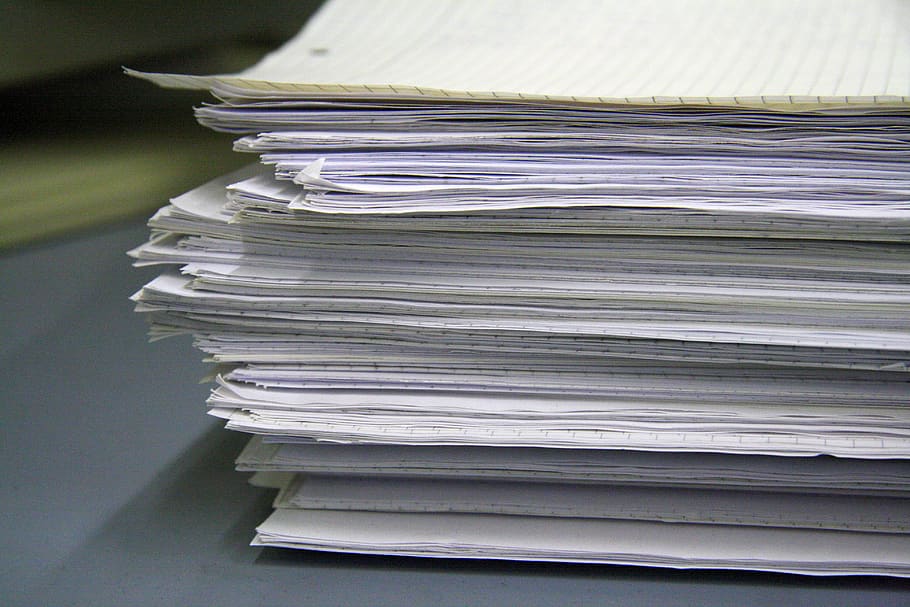 pila, papel, página, lista, una pila de papeles, oficina, hoja, trabajo, burocracia, escritura