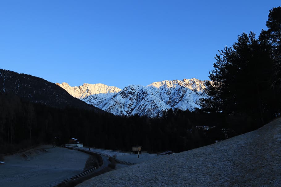 alps, mountains, sunrise, sunshine, nature, austria, tyrol, alpine, morning hours, morning