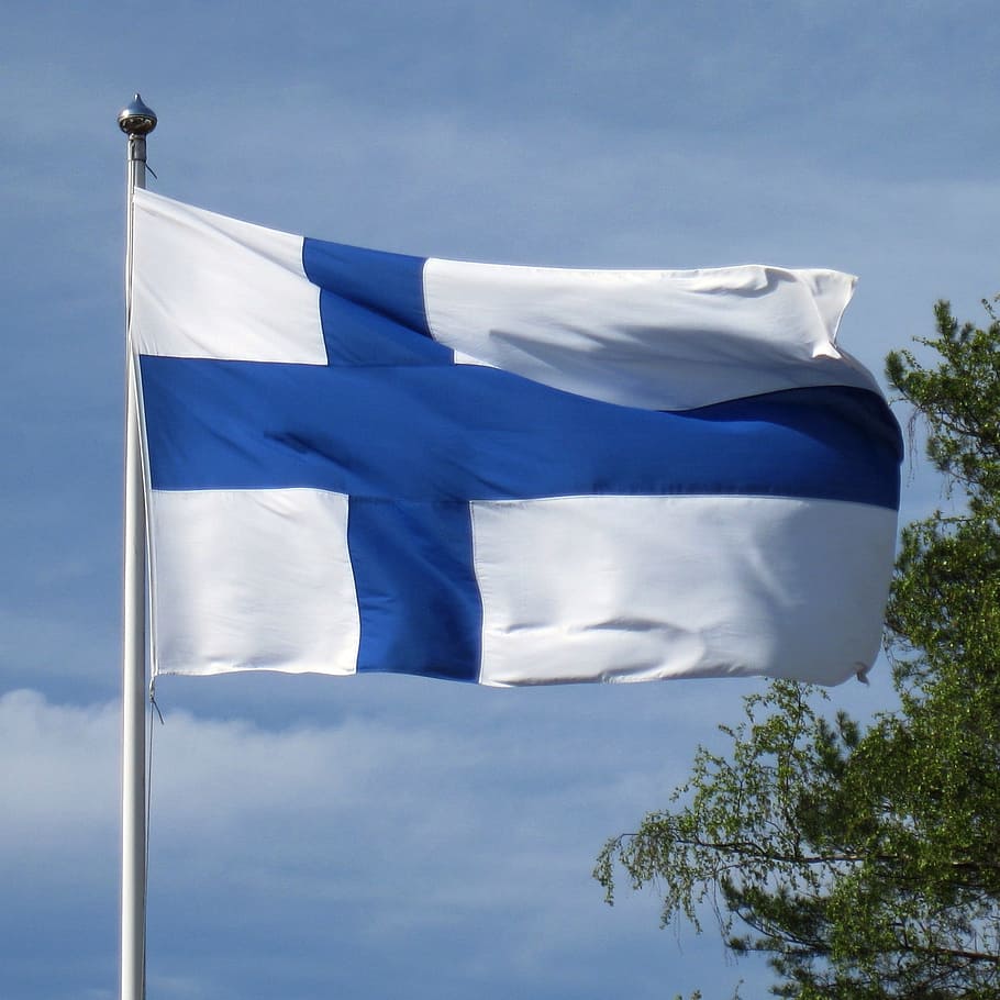 フラグ, フィンランド, 青, クロス, フィンランドの旗, 青十字, 青十字旗, 北欧, ヨーロッパを通じて, 空