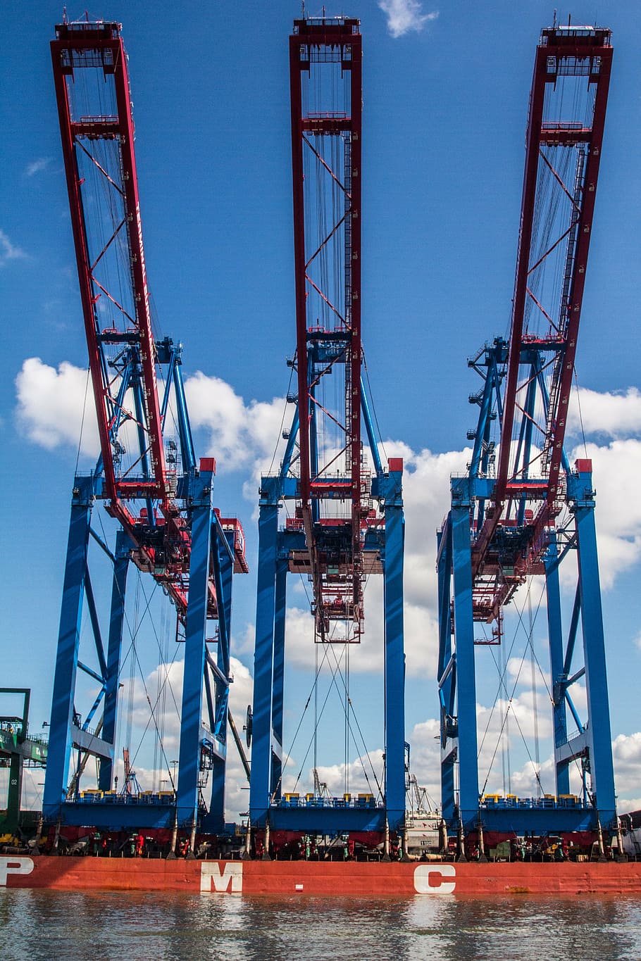 port, container, hamburg, container terminal, container handling, container platform, container lifter, hamburg port, crane - construction machinery, commercial dock