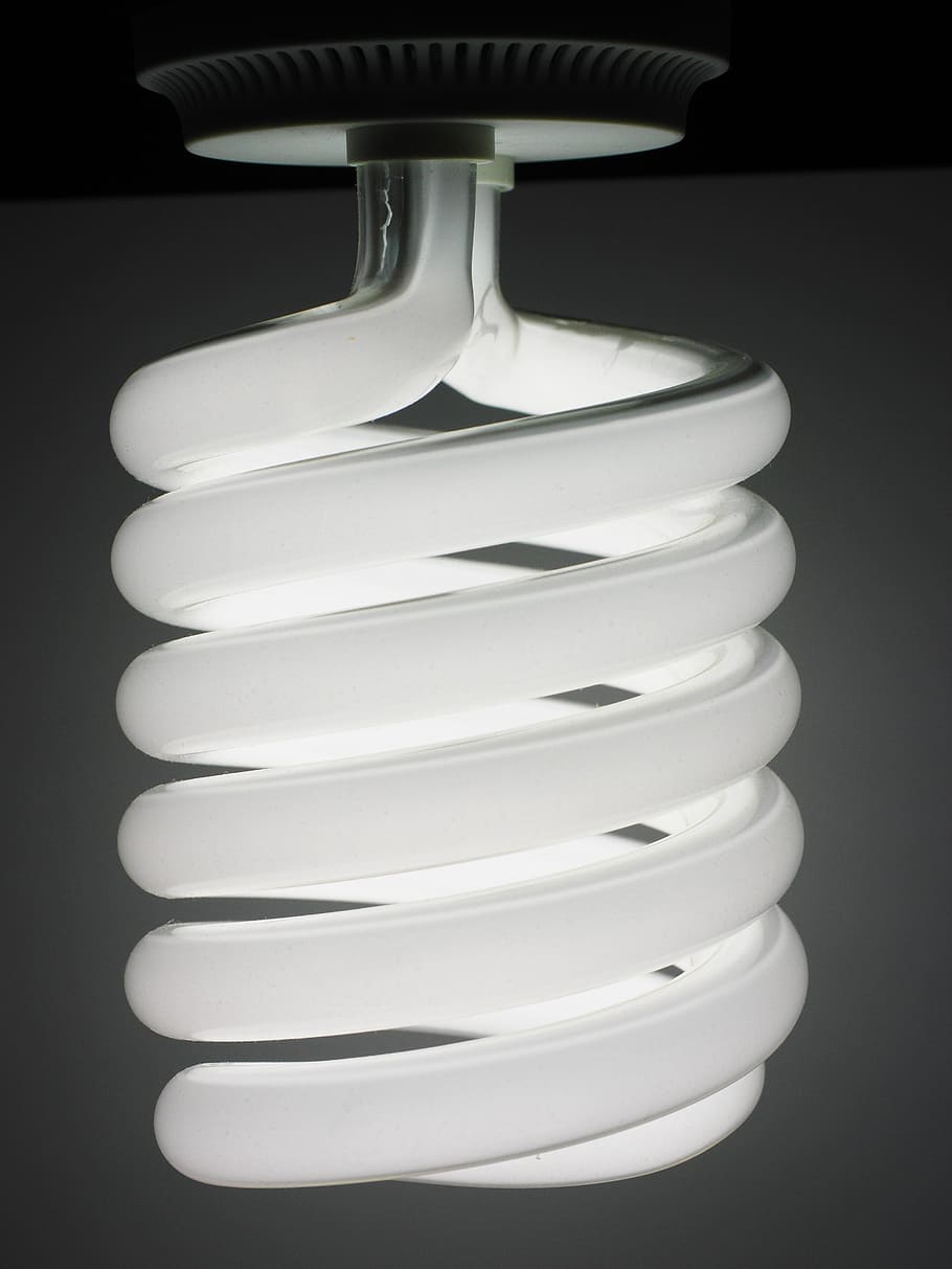 turned-on cfl bulb, energiesparlampe, lamp, bulbs, lighting, light, light bulb, compact fluorescent lamp, lighting medium, energy saving