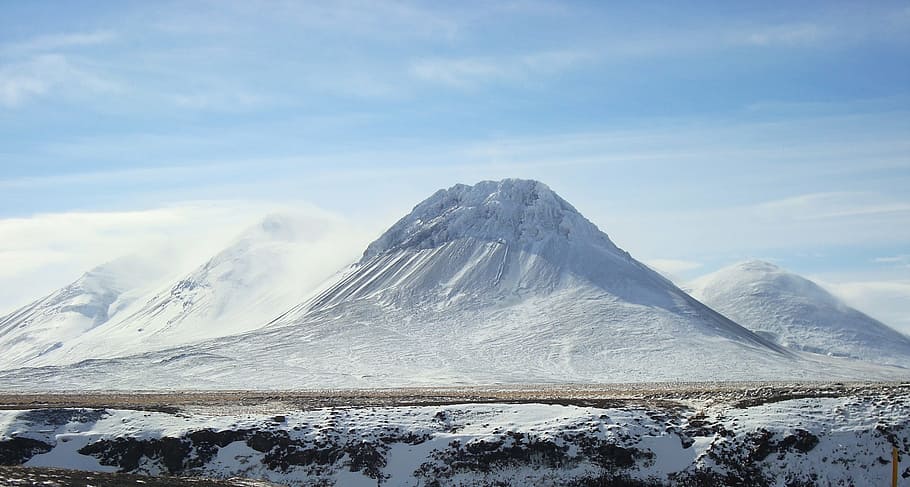 recubierto, montaña, nieve, Islandia, frío, invierno, naturaleza, aire libre, temperatura fría, cielo