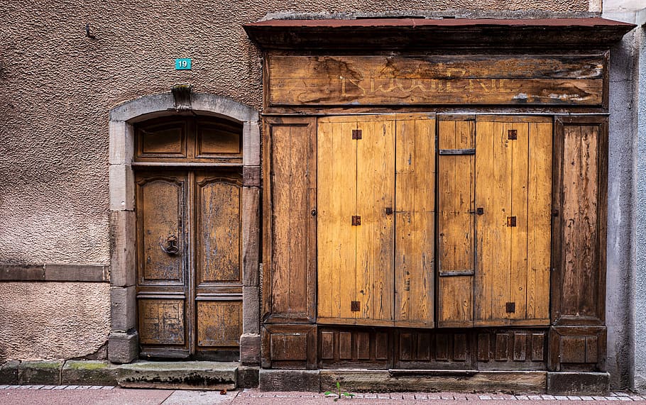 porta da frente, velho, abandonado, porta de madeira, porta de entrada, arquitetura, decadência, entrada da casa, frança, em ruínas