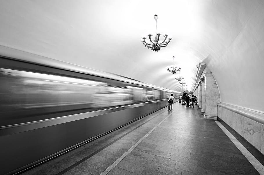 time lapse photography, train station, Moscow, Metro, Metro, Subway, Traffic, Capital, moscow, metro, subway, historically