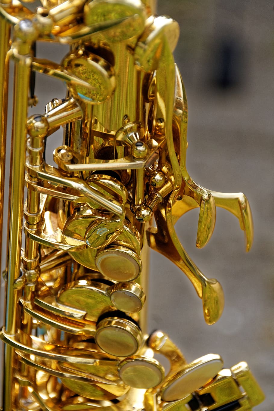 instrumento, saxofone, detalhe do saxofone, fechar-se, analógico, banda, música, fechar, musical Instrumento, jazz Música