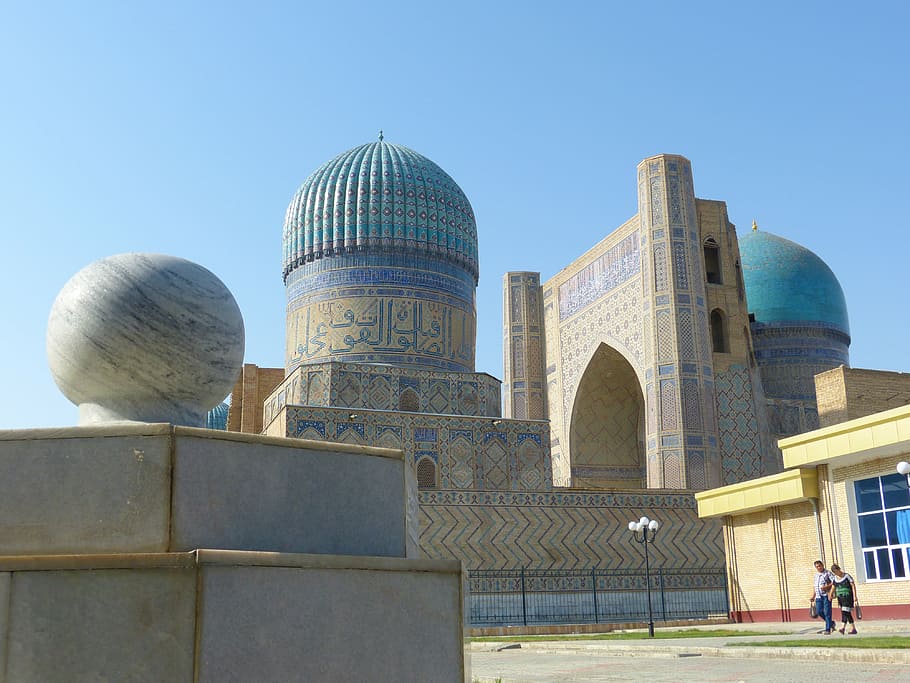 bibi xanom, mosque, samarkand, uzbekistan, building, large, places of interest, mausoleum, timur, built structure