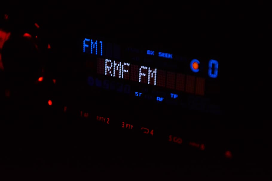 black car stereo, radio studio, radio, rmf, studio, media, technology, audio, broadcast, sound