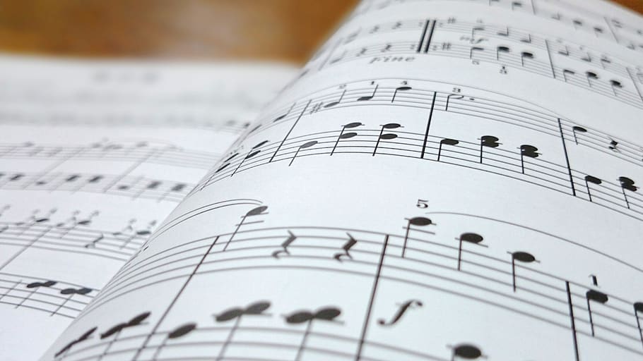 music, lesson, interior, musical score, sheet music, sheet, paper, musical note, close-up, performance