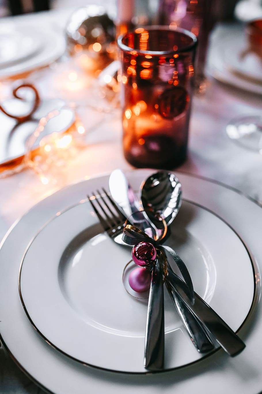 mesa, decoraciones, juego de mesa, rosa, fiesta, glamour, navidad, utensilio para comer, tenedor, plato