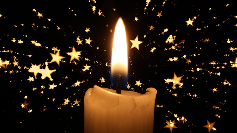 lighted, candle, sparks, christmas, star, advent, christmas time, deco, bill, sparkle