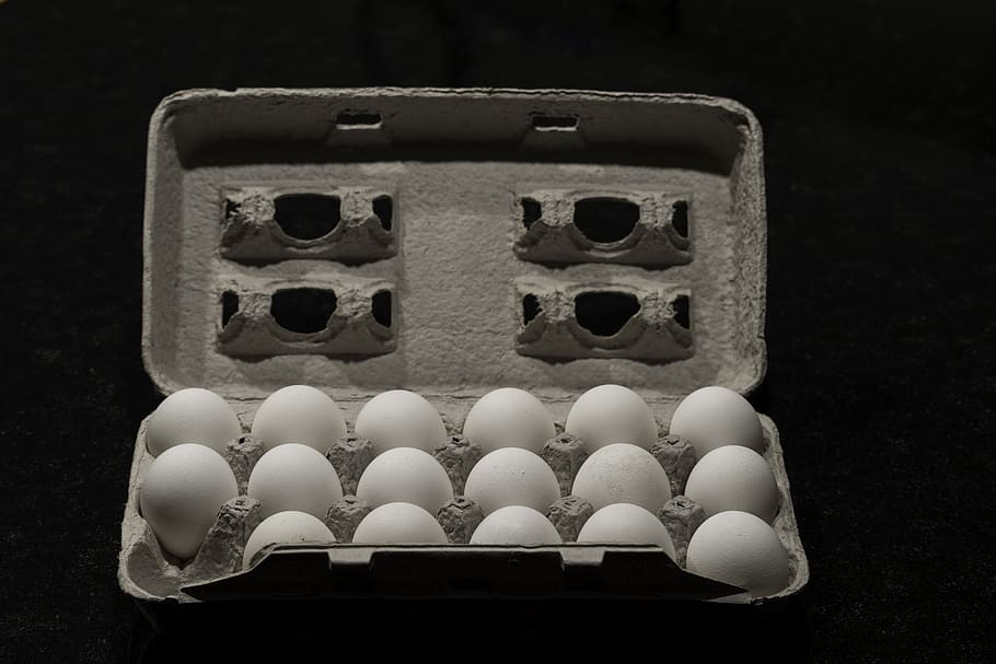 egg, food, carton, protein, nutrition, cooking, eggshell, raw, ingredient, black background