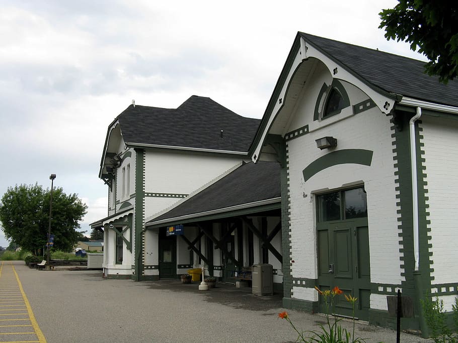 via, Woodstock, Via Rail, Rail Station, Ontario, Canada, buildings, photos, public domain, house