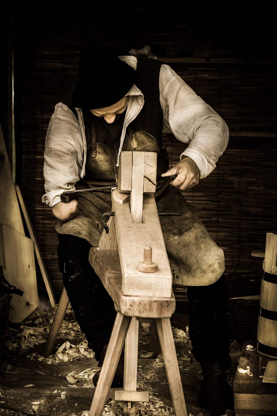 medieval, artesão, história, trabalhador, manufatura, mão, manual, uma pessoa, ocupação, trabalhando