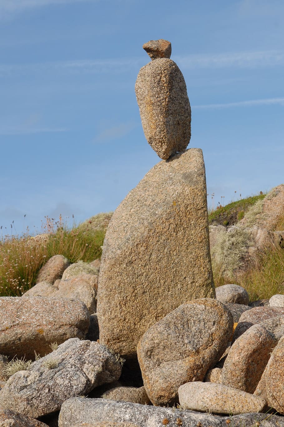 stone, balance, steinmann, stability, solid, rock, rock - object, sky, stack, day