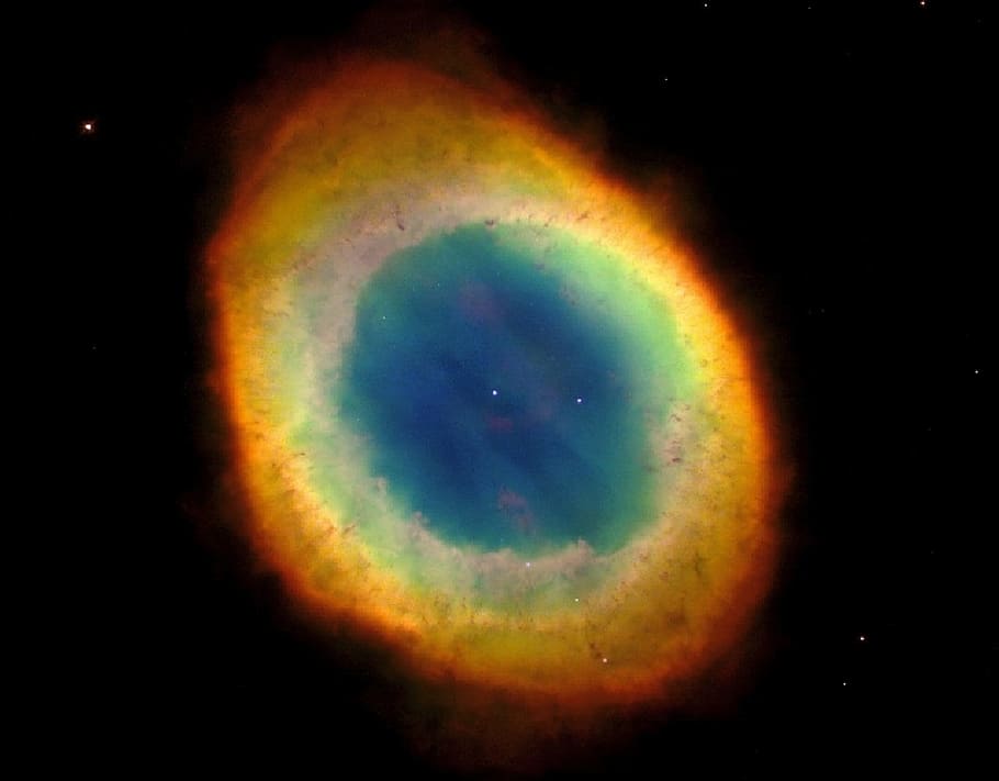 multicolored black hole, m57, ring nebula, constellation leier, colorful, color, galaxy, starry sky, space, universe