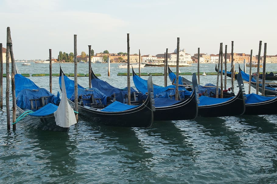 Venesia, Perahu, Gondola, Italia, Kanal, perjalanan, kota, air, pariwisata, eropa