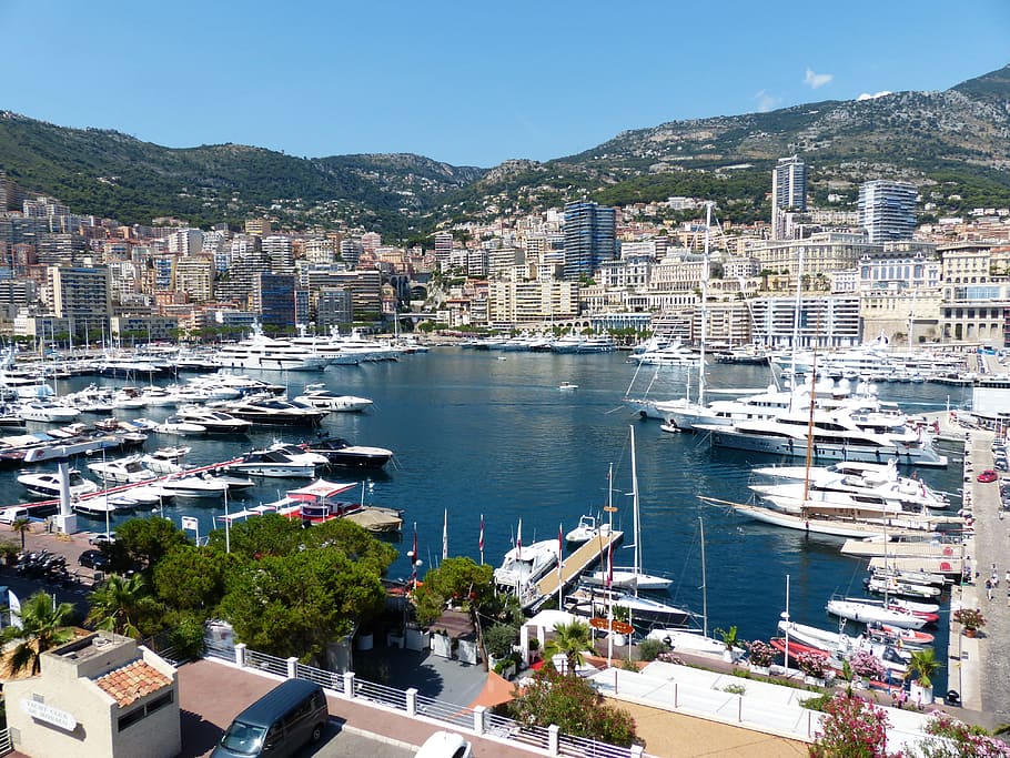 boats, docked, city buildings, daytime, monaco, port, city view, principality of monaco, principality of, city state