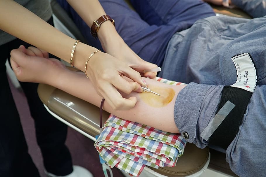 persona, inyecta, jeringa, humano, brazo, donación de sangre, hombre, servicio, mano humana, mano