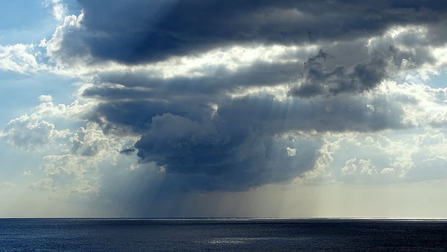 sea, water, clouds, rain, shiver, sun, sky, balearic islands, forward, cloud - sky