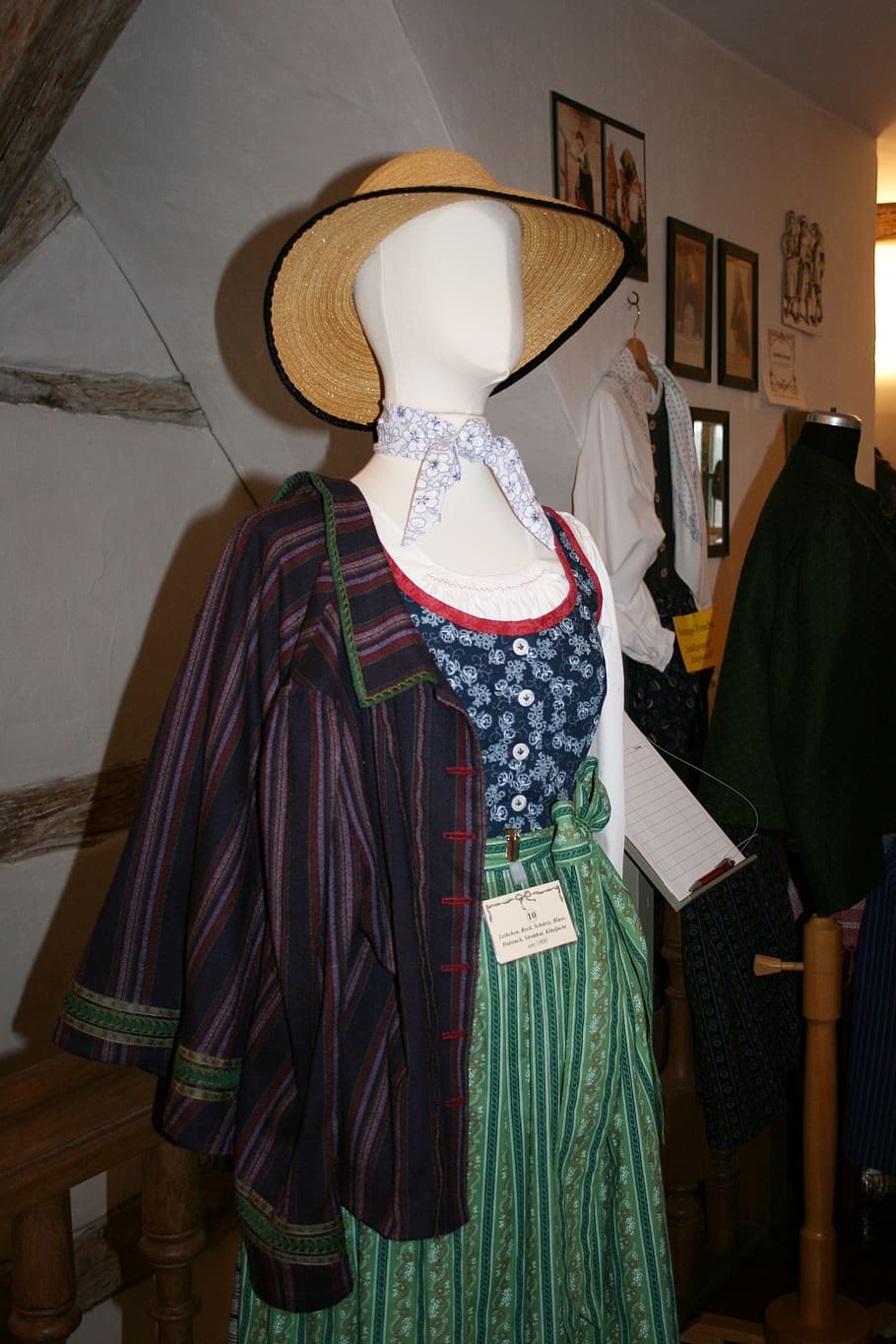 costume, dirndl, clothing, tradition, bavarian, colorful, hat, straw hat, coneflower, jacket