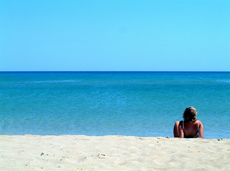 Beach, Relax, Sicily, Person, Summer, sea, sun, sunbathing, happiness, mediterranean