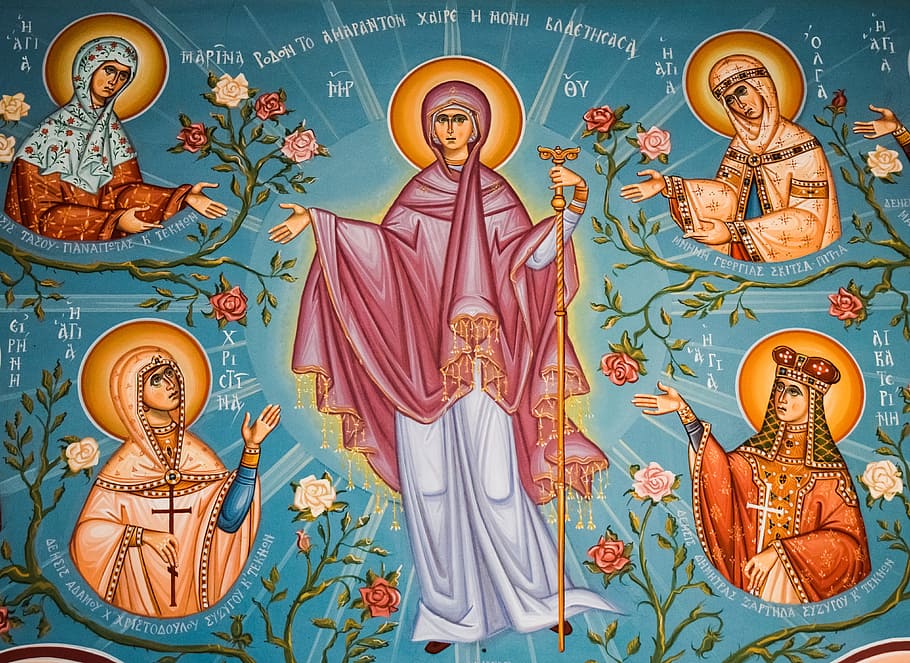 cartaz religioso, Virgem Maria, Maria, Rosa, Santos, Mulher, religião, ortodoxo, cristianismo, iconografia