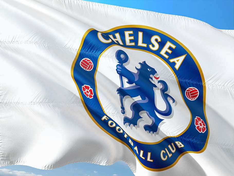 chelsea football club flag, daytime, football, soccer, europe, uefa, champions league, chelsea fc, blue, shape