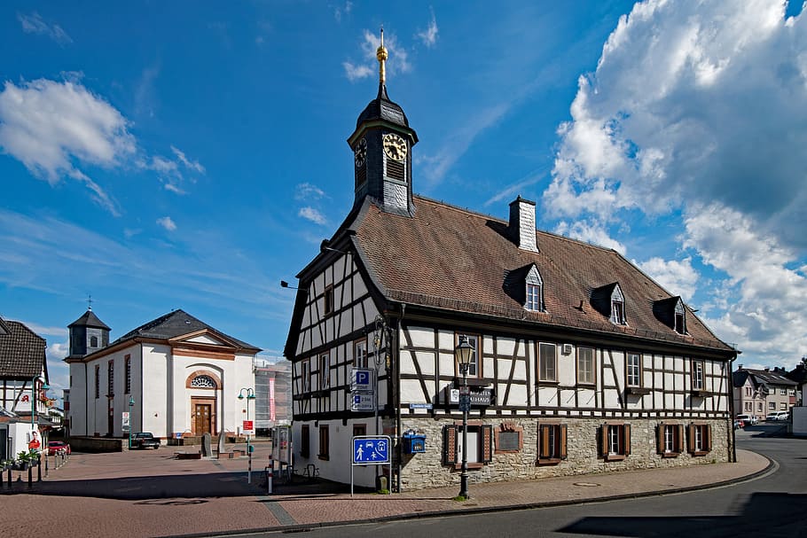 antiguo ayuntamiento, kelkheim, taunus, hesse, alemania, casco antiguo, lugares de interés, cultura, construcción, arquitectura