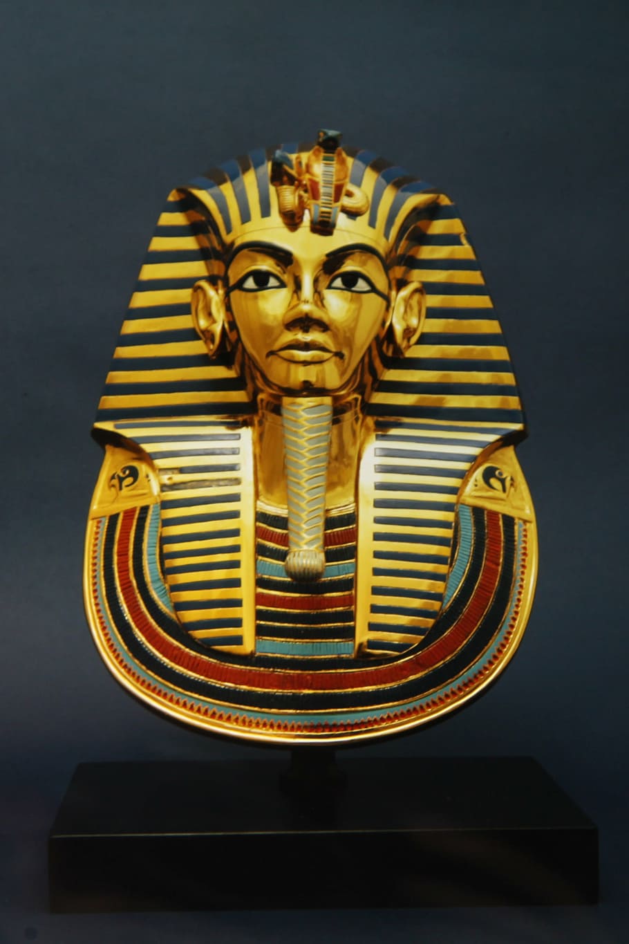 gold-colored pharaoh sarcophagus decor, ancient egypt, golden mask, egyptology, egypt, king, pharaoh, mummy, burial, antique