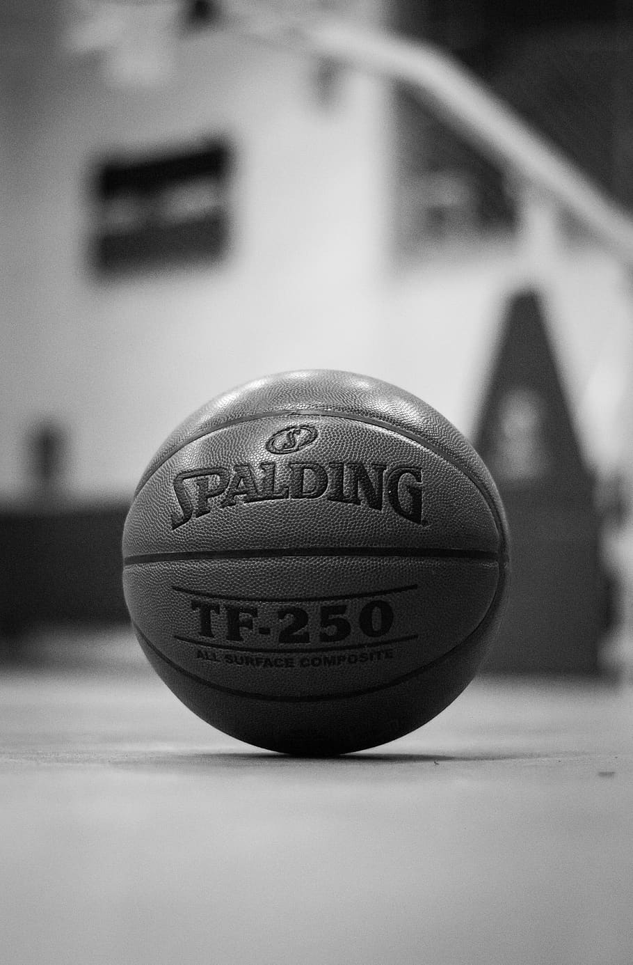 basket-ball, ball, basketball, black and white, hall, gym, sports, bucharest, bucuresti, fokus pada latar depan