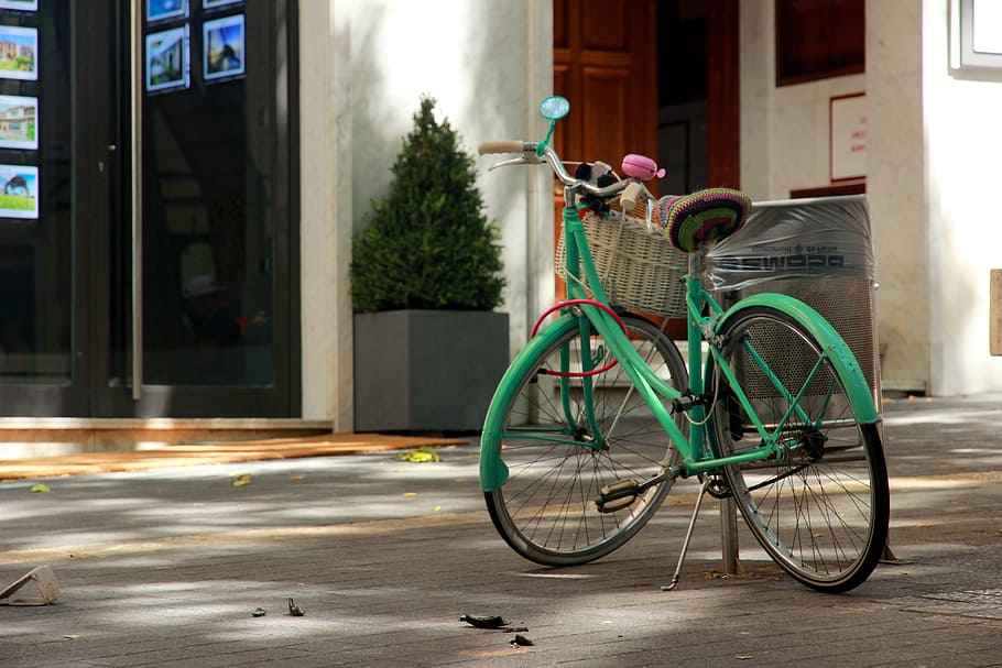sepeda, mematikan, roda, taman, bersepeda, tua, penggerak, tempat parkir, sarana transportasi, parkir