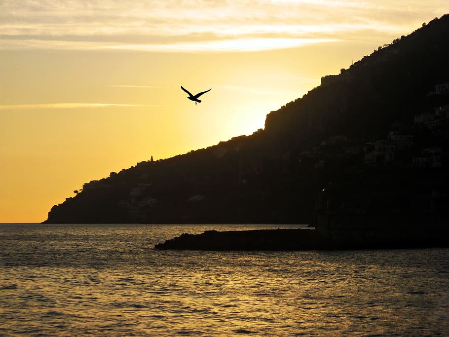 Amalfi Coast, amalfi, costa, coast, litoral, mar, sea, eventide, beach, nature