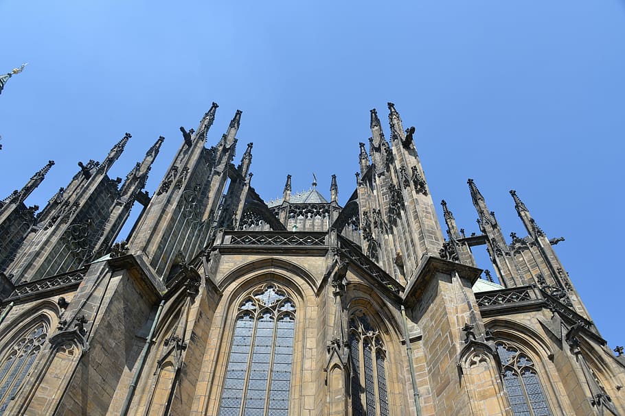 st vitus cathedral, prague, church, historically, monument, gothic style, gothic architecture, religion, place of worship, building exterior
