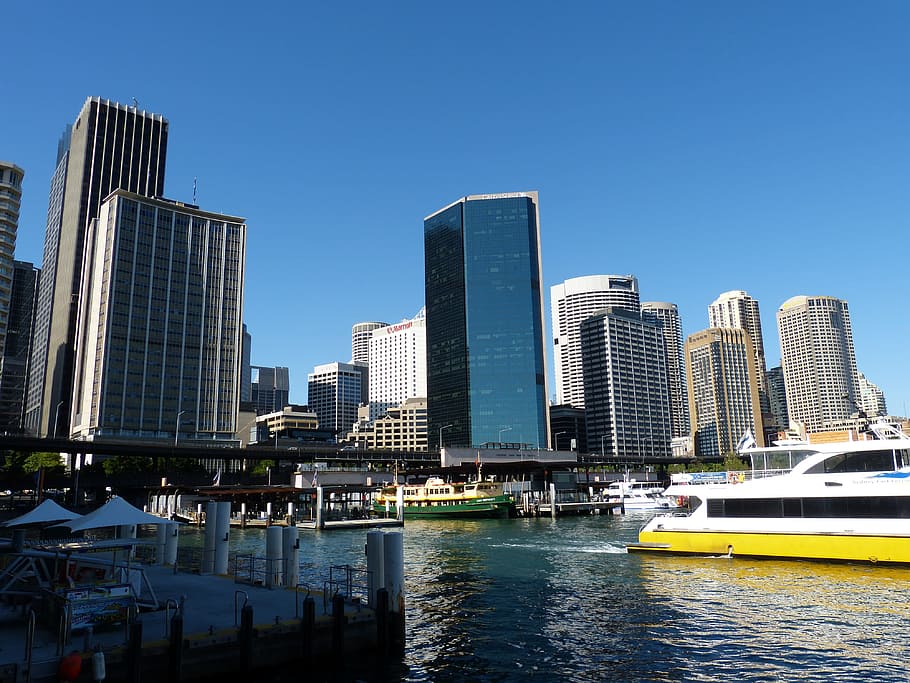 Sydney, Port, Boats, Australia, City, metropolis, skyline, skyscraper, ferry, tourism