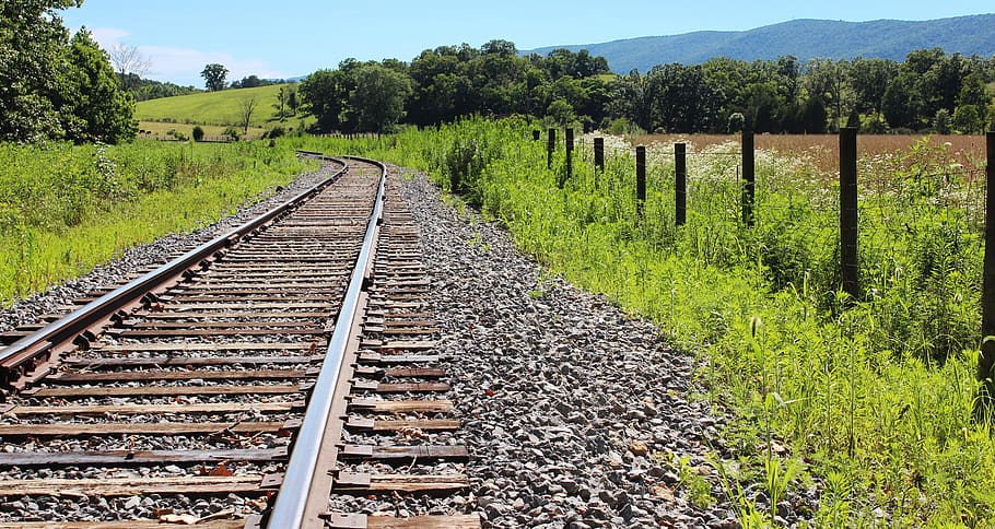 shenandoah valley, virginia, railroad, tracks, country, rail transportation, track, plant, railroad track, tree