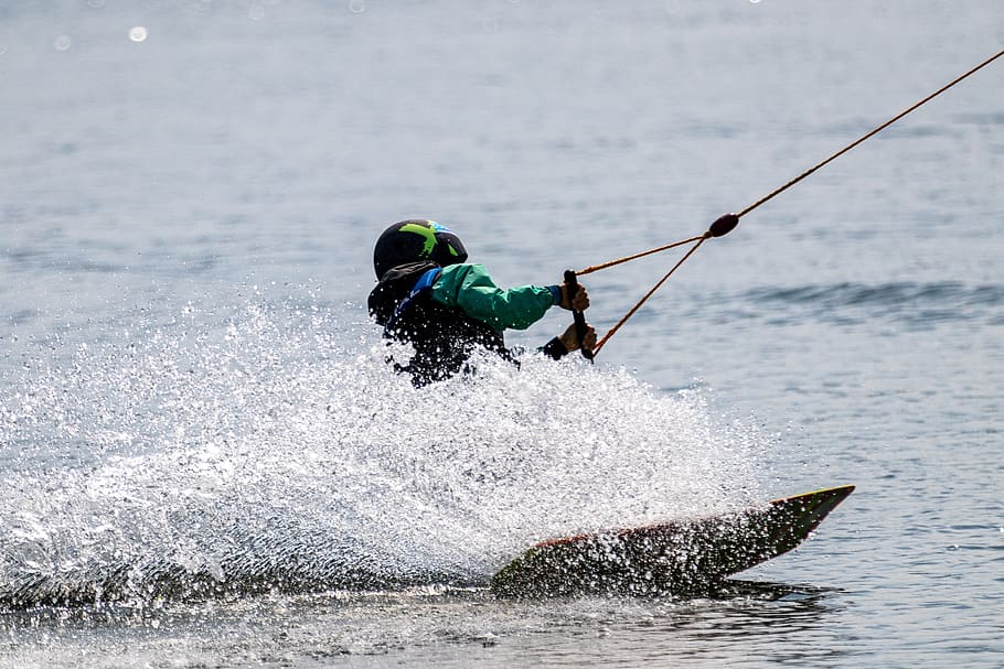 sport, water sports, water, leisure, wakeboard, waterfront, motion, day, sea, one person